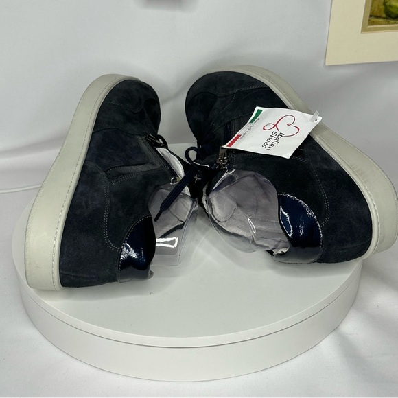 NWT David Tate Traveler Women's Zipper Sneakers Navy Blue Suede Size 13 - Picture 14 of 15